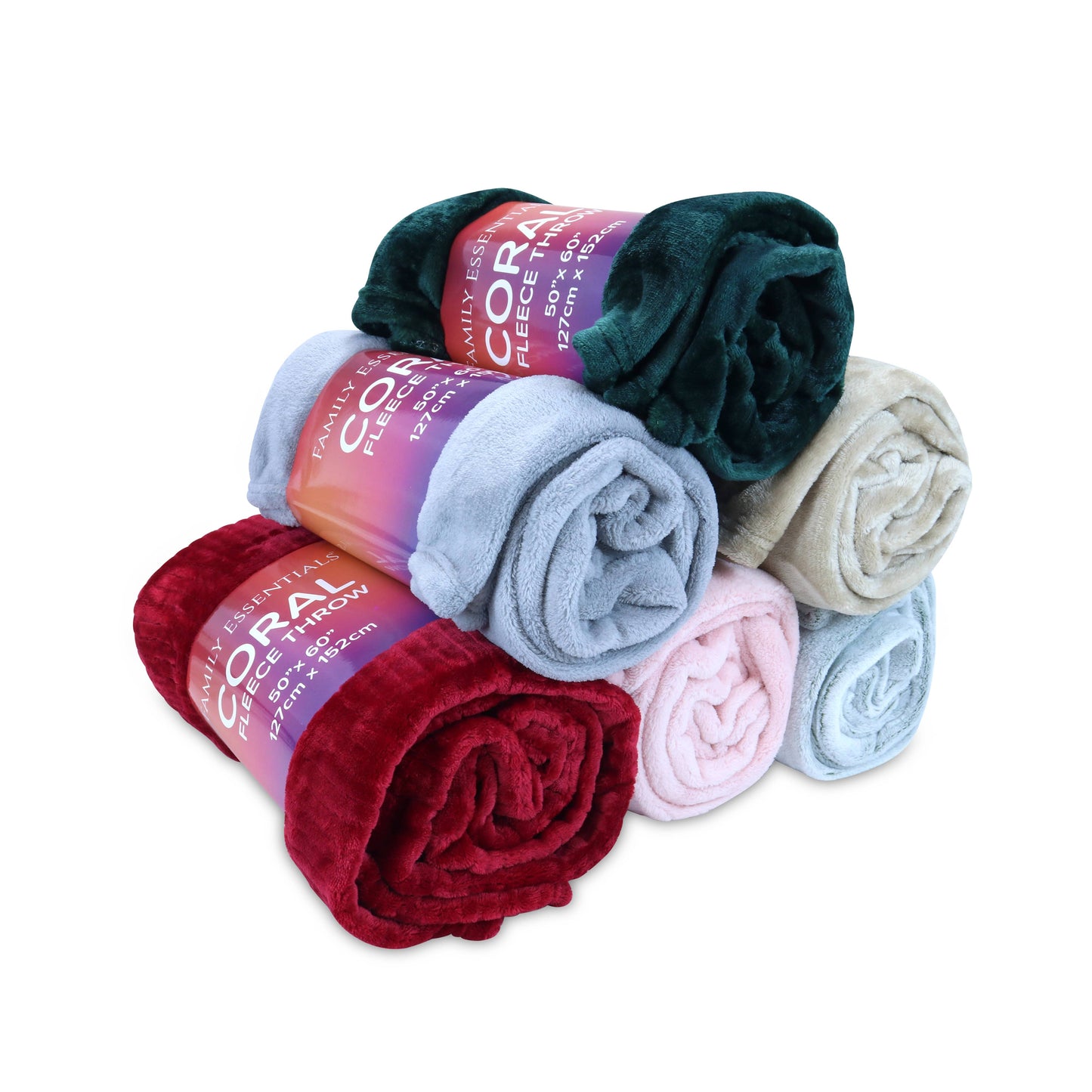 Coral Fleece Throw Blankets, Assorted Colors, 50x60 various colors
