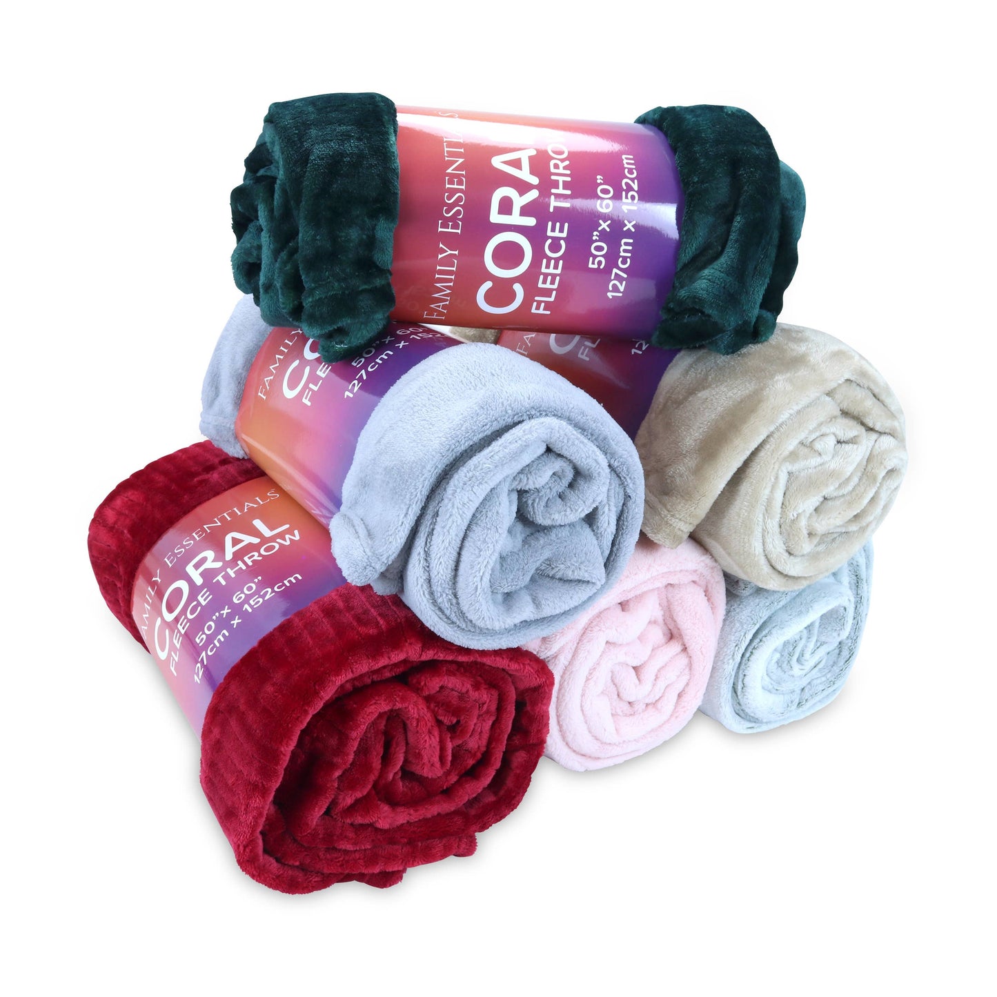 Coral Fleece Throw Blankets, Assorted Colors, 50x60 various colors