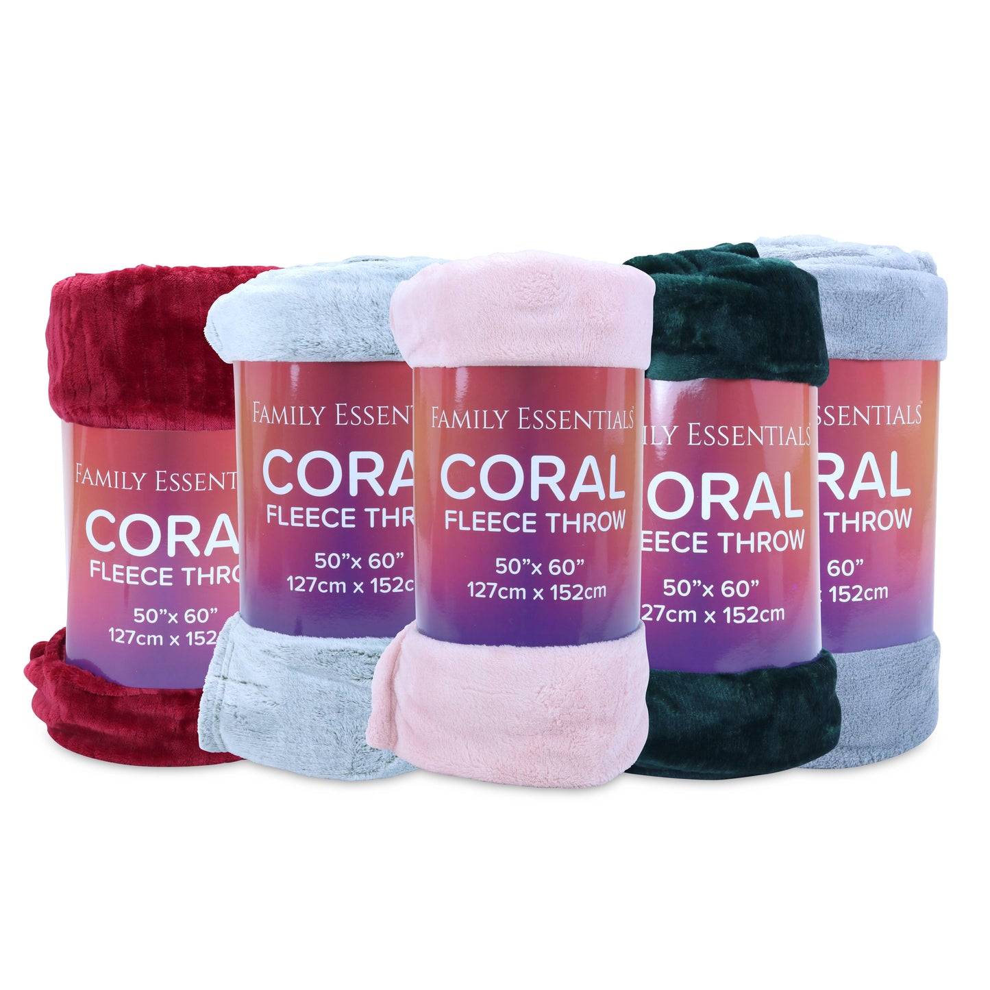 Coral Fleece Throw Blankets, Assorted Colors, 50x60 various colors
