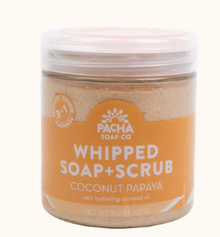 Coconut Papaya Whipped Soap + Scrub