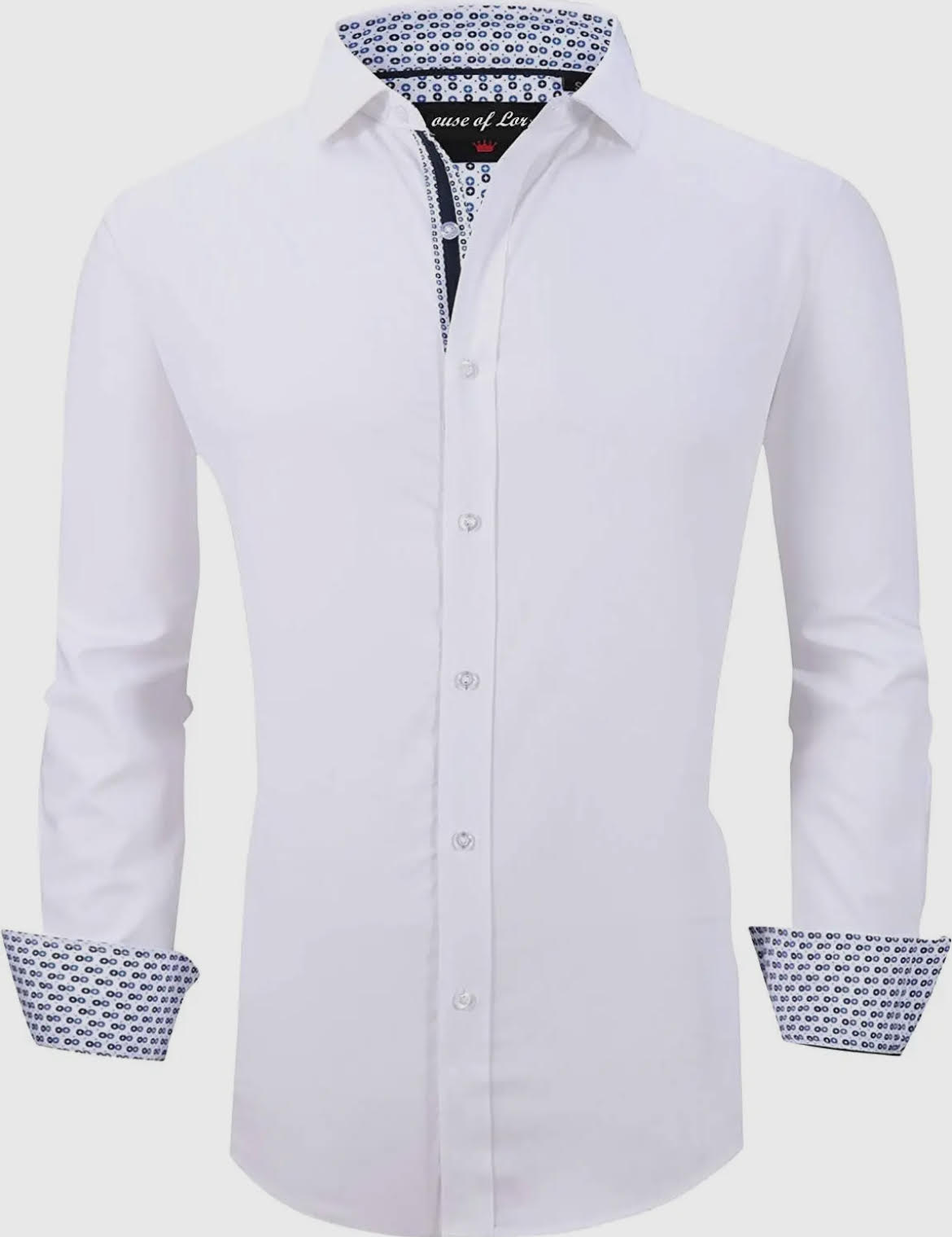 Men's Dress Shirt Wrinkle Free Regular Long Sleeve Shirts - White