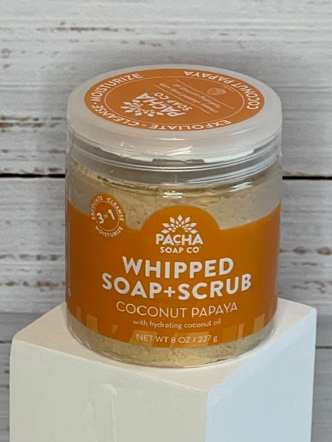 Coconut Papaya Whipped Soap + Scrub